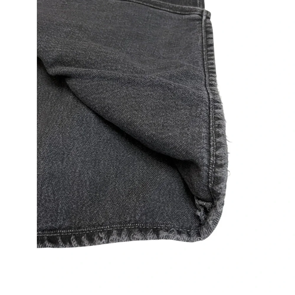 Old Navy Skirt Womens 24 Washed Black Mid-Rise Drapey Denim Column Slit‎ Raw Hem